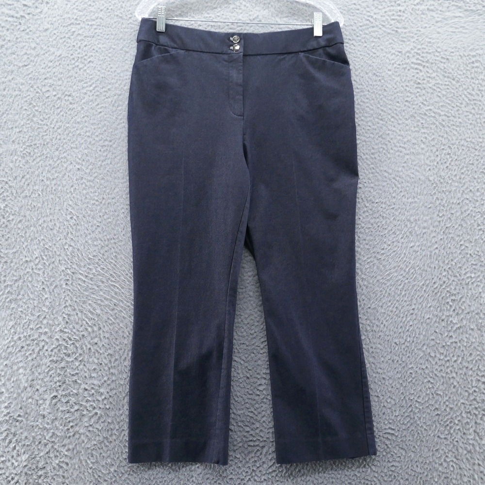 Chicos So Slimming Juliet Crop Pant Blue Stretch Denim Womens Size 1 US 8